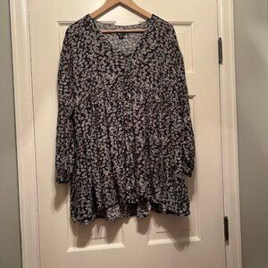 Billabong Women's On The Way Babydoll Mini Dress Floral Beachy Boho Sz L